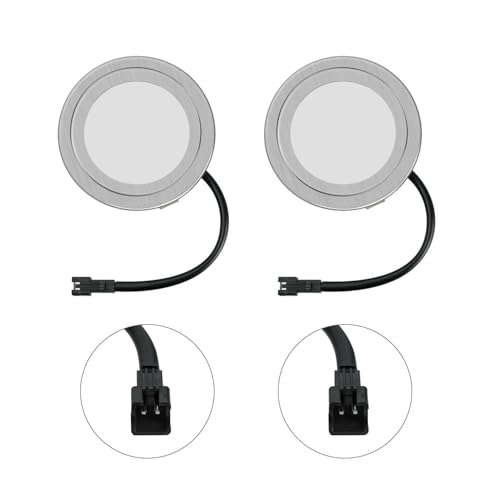 FIMXSD 2 Pack Range Hood Lights with SM Socket DC 12V 1.5W 6500K Hole Closet Range Hood LED Light Recessed Stove Hood Light Bulb Replacement, SM Socket