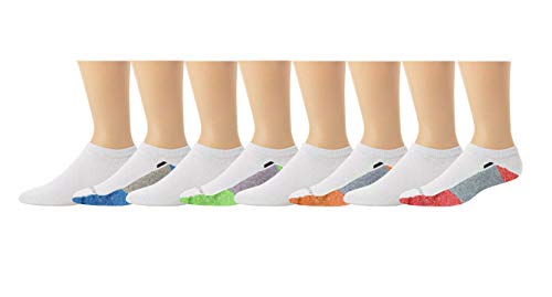 Fruit of the Loom Men's 12-Pair Flat Knit No Show Liner Socks (Shoe Size: 6-12, White-8 Pack)