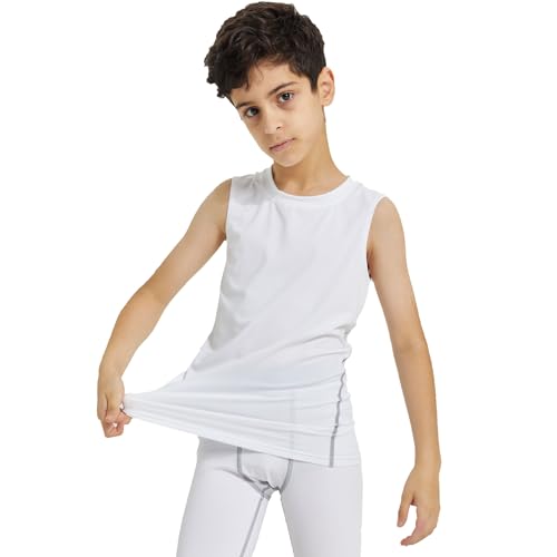 Boys Compression Tank Tops Athletic Sleeveless Shirt Youth Quick Dry Undershirt Workout Baselayer Football T Shirts2