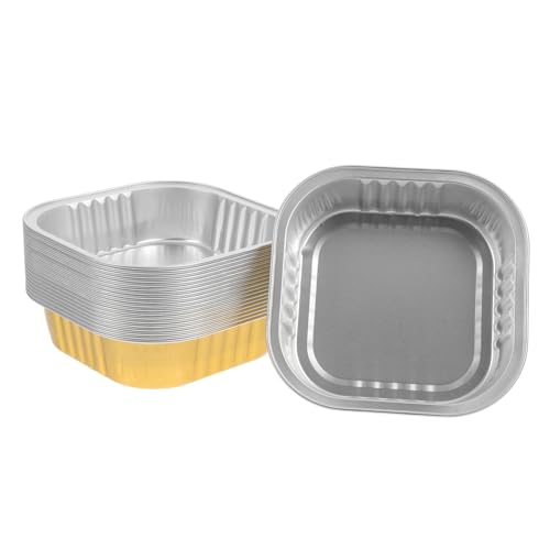 ERINGOGO 20Pcs Foil Pans Disposable Food Trays for Toaster Oven Heat Resistant Takeaway Containers Versatile Design for Barbecue and Meal Prep