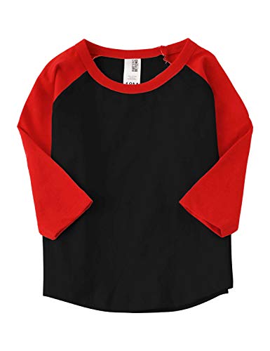 Image of Hat and Beyond Kids Raglan Jersey Child Toddler Youth Uniforms 3 /4 Sleeves T Shirts