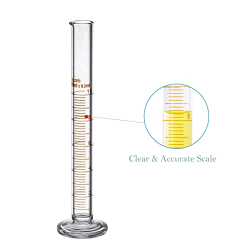 Glass Graduated Cylinder Set Thick Measuring Cylinders 10 Ml With Brush (2Pcs) #TOP3