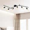 Kimjo 6 light track lighting fixtures ceiling flush mount black track light kit with rotatable e26 light heads directional kitchen ceiling spotlight for office dining room closet studio  urban country home decor