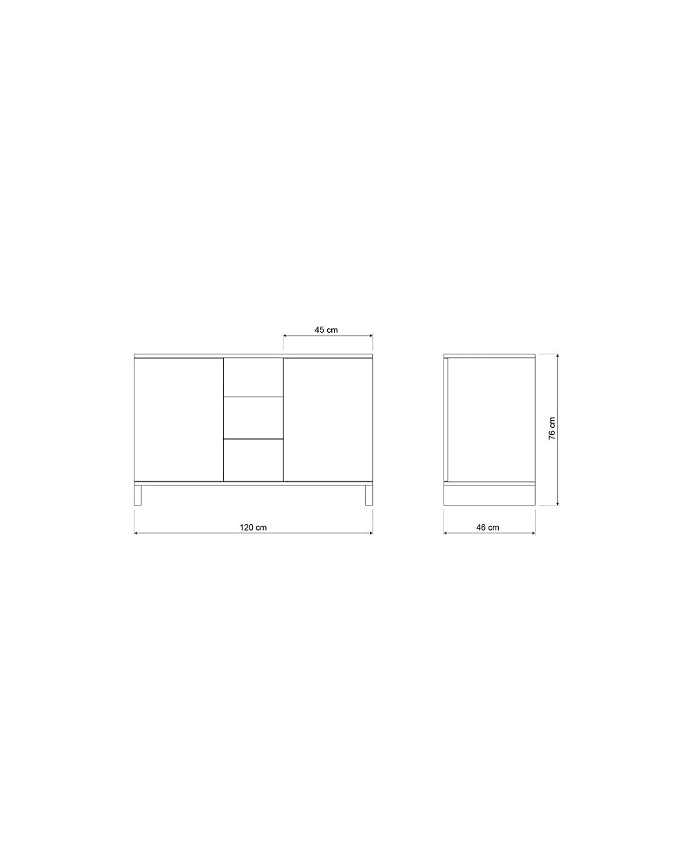 Mobiliario centro de estética para salones y spas con mueble de servicio y 2 expositores de pared 30 x 90 x 30
