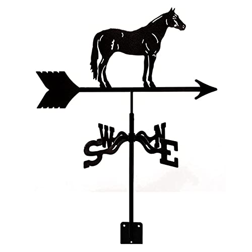 Veleta de caballo QHQQXN de metal para medición de viento en tejados y patios
