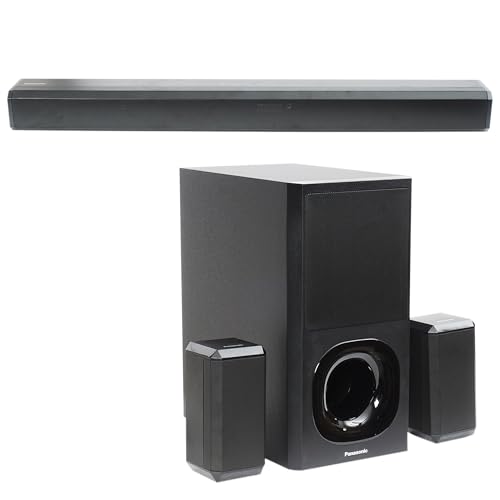 Panasonic 400W 5.1 Ch Sound Bar with 3D Surround Sound Speaker System, Dolby Digital Plus Touch Control,BT 5.3, USB,HDMI ARC,Optical,Aux with Remote Control (SC-HTS400GWK, Black)