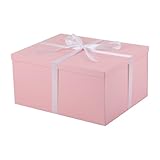 UoeRing 1Pcs Pink Extra Large gift box with lids 16.5×13×8 Inches gift boxes for presents,Birthday Box (include Ribbon, Paper Shred Filler Gift Card & Envelopes)