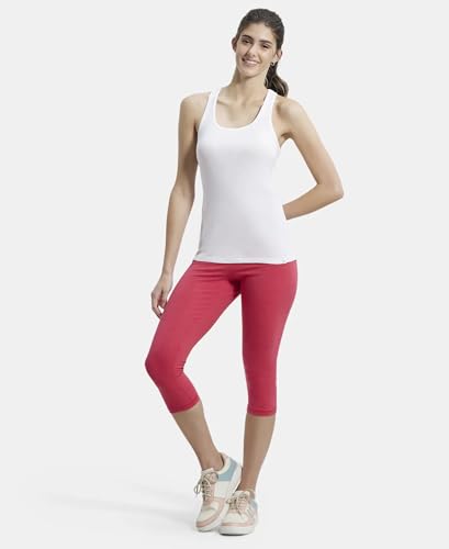 Image of Jockey Women's Slim Fit Capri (1391 Ruby Marl XL)