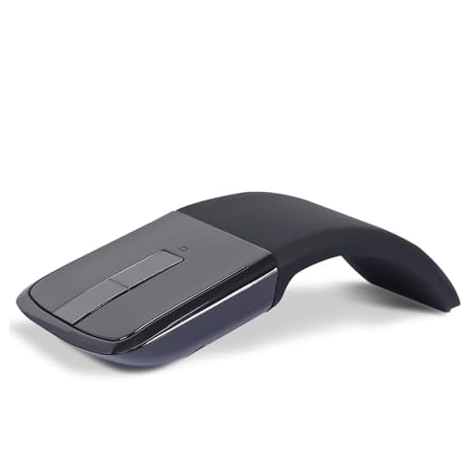 Bluetooth Arc Mouse Foldable Slim and Portable Mini Wireless Computer Travel Mouse Folding Optical Touch Mice for Microsoft Laptop Tablet - Black