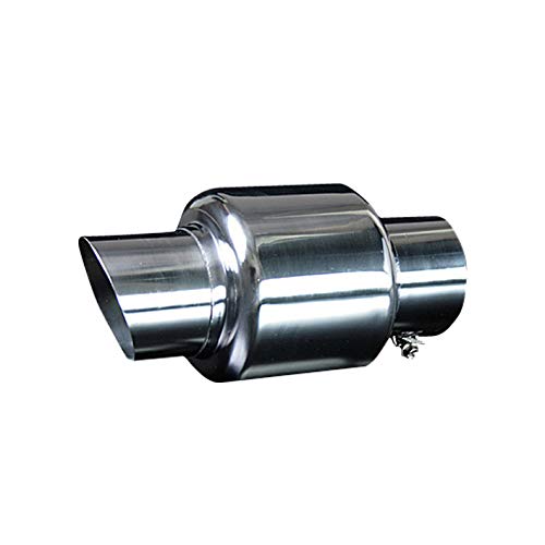 マフラーカッター ジムニー シングル シルバー 「AX468 汎用 ステンレス スズキ互換品」 取付外径32〜56mm