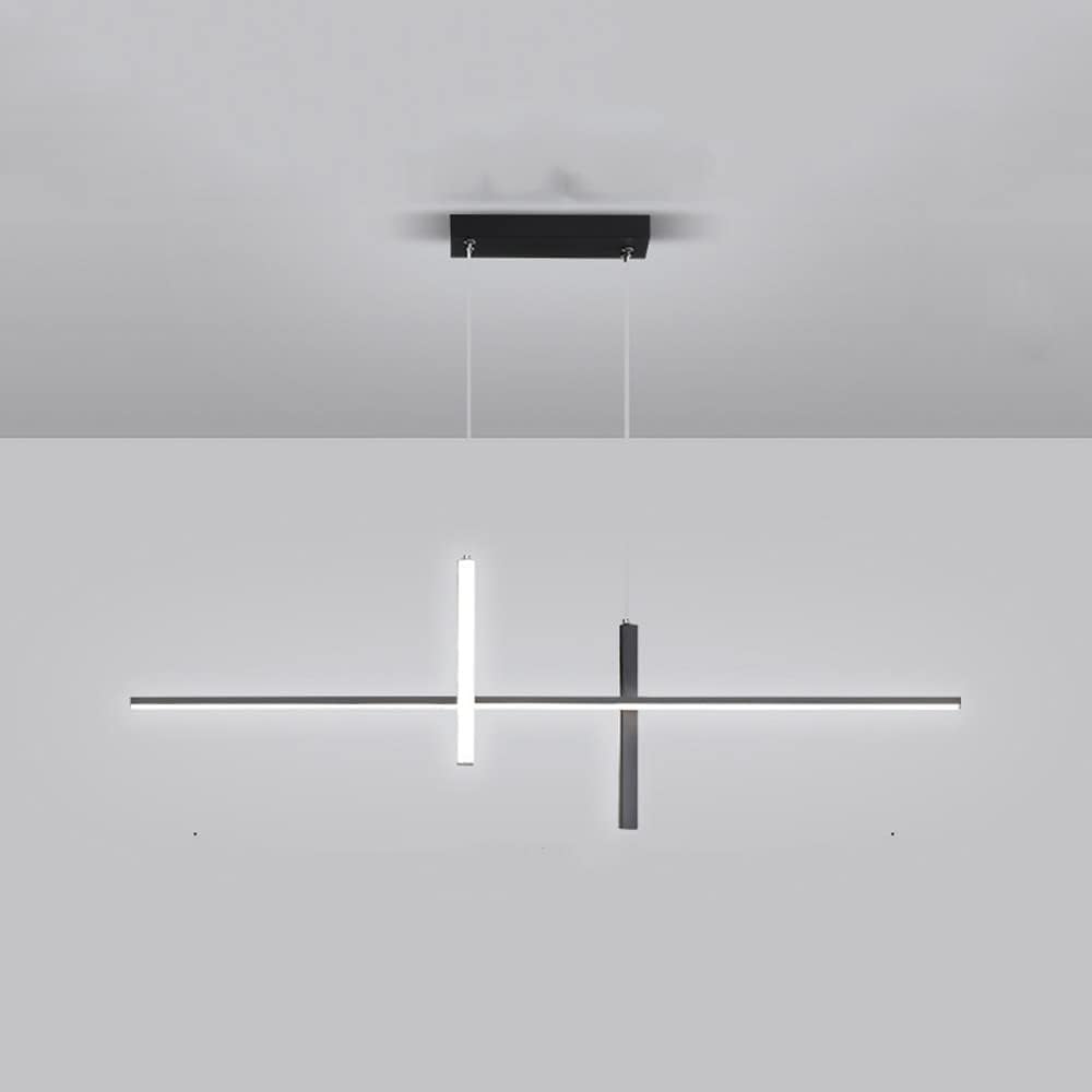 Island Light Wrought Iron Lamp Body Silicone Guide Light Strip Hanging Lighting 28W Decorative Dimmable LED Pendent Lamp Linear with Adjustable Suspension Droplight Fixture for Bedroom