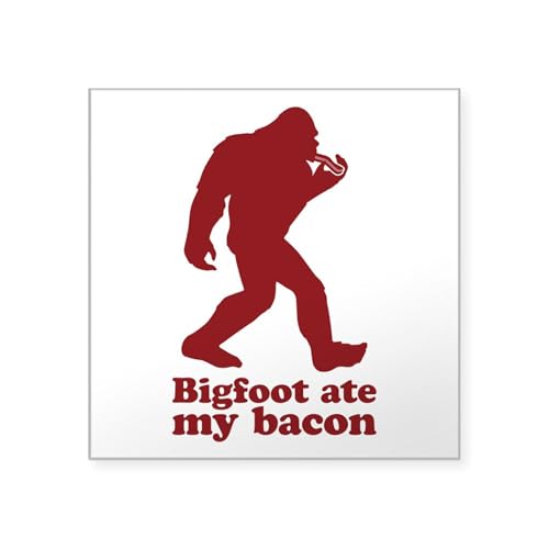 CafePress Bigfoot (Sasquatch) Ate My Bacon Sticker Square Bumper Sticker Car Decal