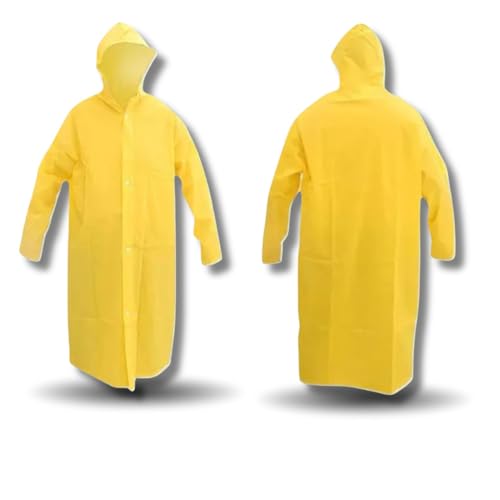 Capa de Chuva PVC - Impermeável Amarela - Com Capuz