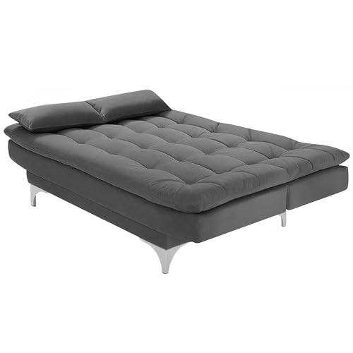 Image of Casaliving Danny 3 Seater Sofa Cum Bed for Living Room (Dark Grey Colour Fabric) Premium Fabric Sofa for Living Room