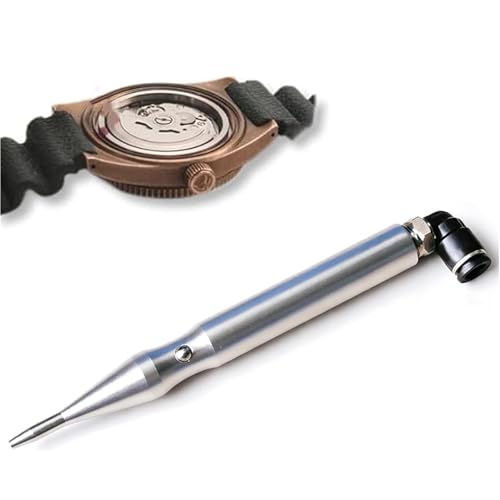 Genérico Mini bolígrafo soplador de Aire for Limpieza de Relojes, bolígrafo soplador de Aire Plateado de Acero Inoxidable antiimpacto, Herramienta de eliminación de Polvo de precisión con Control(B)