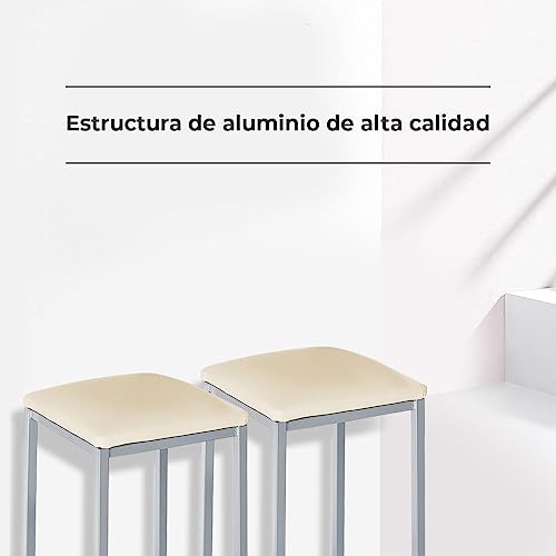 Tabourets de cuisine tapissés ASTIMESA structure rigide aluminium - 5