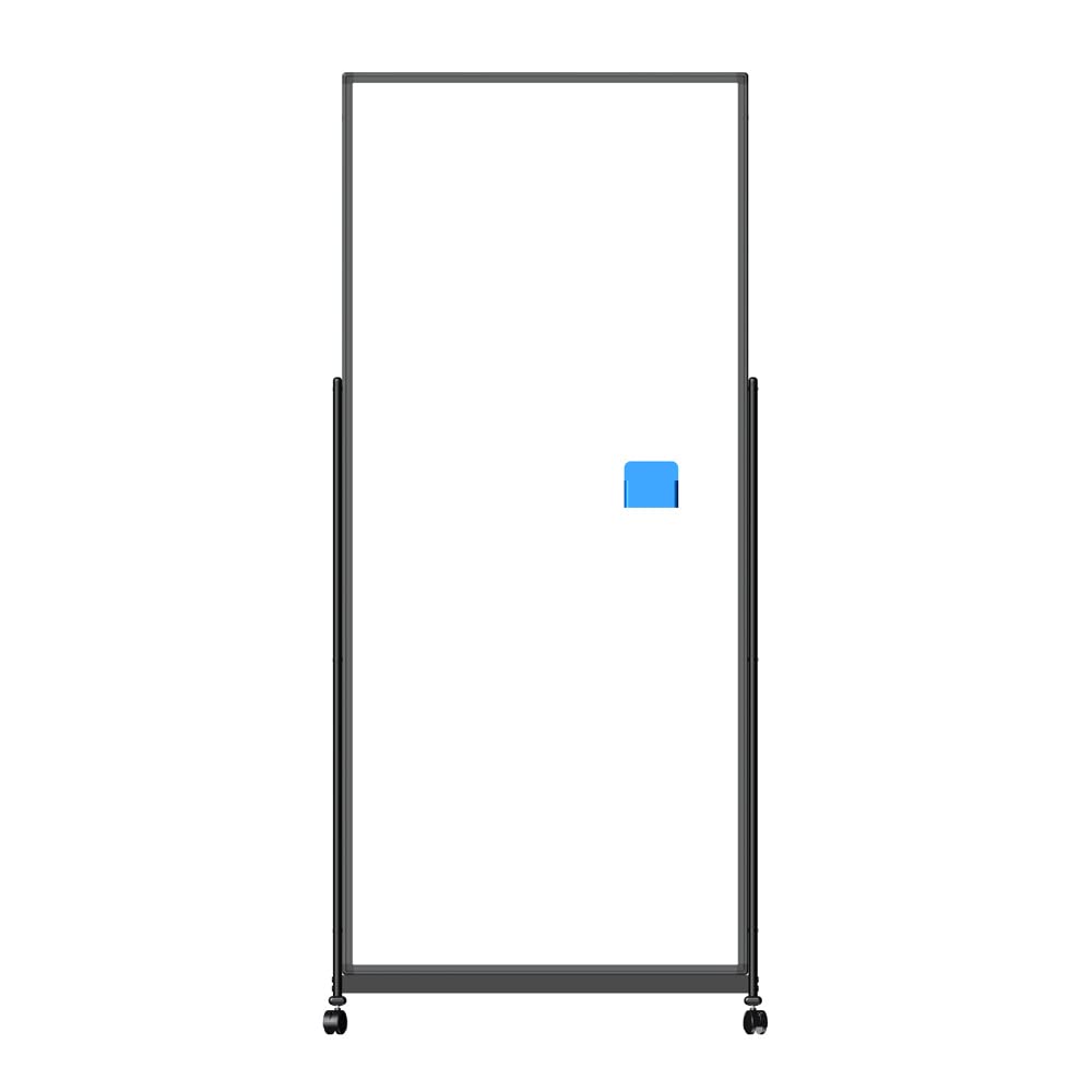 Vivol Cloison de séparation mobile - Tableau blanc - Double face et magnétique - 200 x 90 cm - Noir