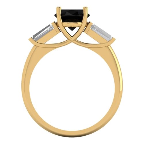 Clara Pucci 2.5 tcw Oval Cut Engagement Ring for Women, 14K Solid Gold, Yellow Gold, Three-Stone Natural Onyx Bridal Anniversary Promise Ring4
