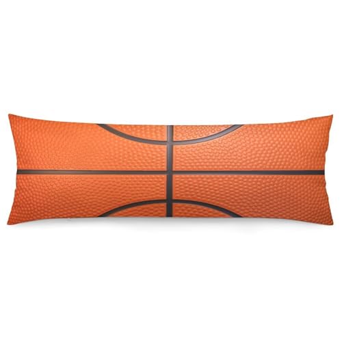 LEANSHSA Basketball Texture Print Body Pillow Covers with Zipper 20'x 54'