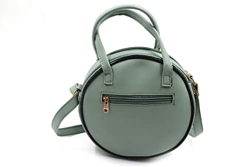Image of Sling Bag for Women & Girls Stylish Crossbody One Side Purse Sling Bag Closure & Adjustable Strap with teddy Keychain and zip round bag