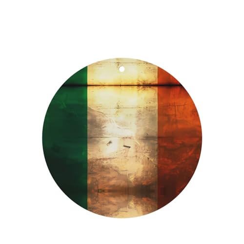 Phayah Irische Flagge Muster Lavendel Duft Auto Aroma Runde Form Hängende Dufttablette Auto Innenraum Duft Lufterfrischer 4p