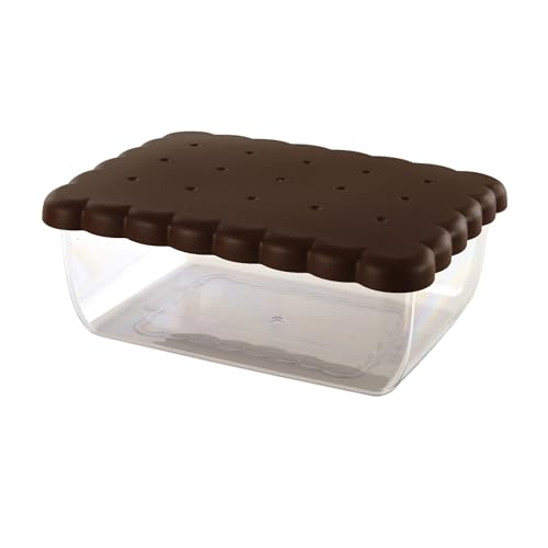 Snips |Contenitore Porta Biscotti |Coperchio Salva Freshezza | Colore Marrone | 2,70 LT | 24,5x18,5x9,5 | Made in Italy | 0% BPA e phthalate free