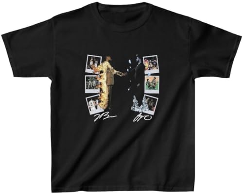 Youth T-Shirt Jaylen Brown & Jayson Tatum Fire and Ice Vintage Boston Tee Kids Sizes (US, Alpha, Medium, Regular, Black)