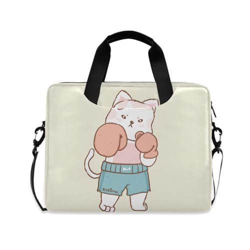 MiaoLD パソコンケース PCケース 猫 猫柄 アニマル 可愛い ホワイト ノートPCインナーケース 15.6インチ A4対応 耐衝撃 超強保護 ノートパソコンバッグ ビジネスバッグ レディース メンズ 通勤 通学 出張 手揚げ ショルダー付き 男女兼