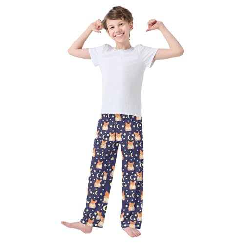 Pajama Pants Car Space Animals Pajama Bottoms Soft Pjs Elastic Waist Lounge Pants 6-14Y3