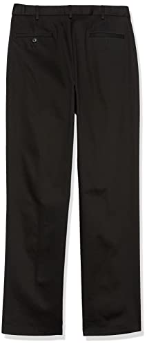 Haggar Men's Premium No-Iron Expandable-Waist Plain-Front Pant (Black, 46x30)2