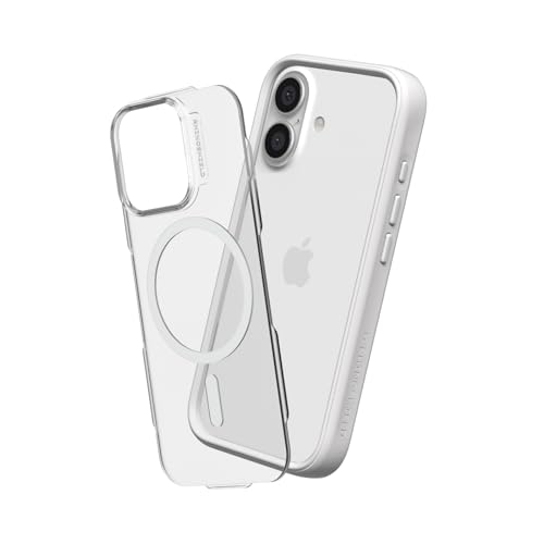 RhinoShield Coque modulaire Mod NX Compatible avec MagSafe pour [iPhone 16] | Force magnétique supérieure, Personnalisable. Absorbe Les impacts des Chutes de 3,5 mètres - Blanc