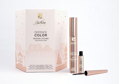 BioNike Cofanetto Set Regalo Donna Defence Color Occhi- Mascara 3D Nero, 11 ml e Eyeliner Perfect Liner Nero, 3 ml