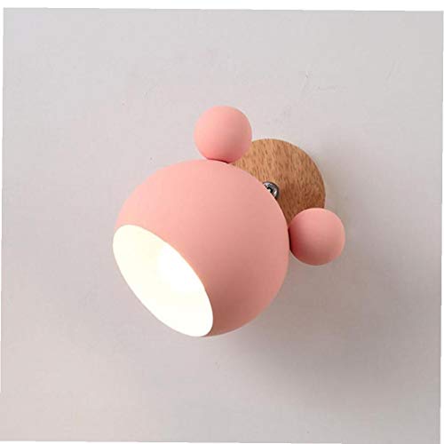 Applique E27 macaron pastel avec support en bois naturel - 3