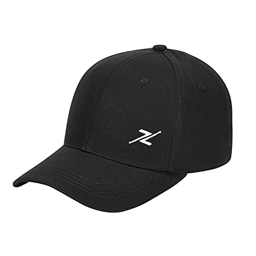 Unisex Baseball-Cap Adjustable Canvas Hat Quick Dry Cotton Hat Sun Protective Outdoor Sports Activities Black