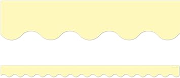 Bordure Festonnée Jaune Pastel - 35 Pieds - Décoration Classe Vibrante