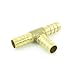 Uxcell 10mm Inner Connect T Shaped Brass Air Gas Pipe Hose Barb Adapter