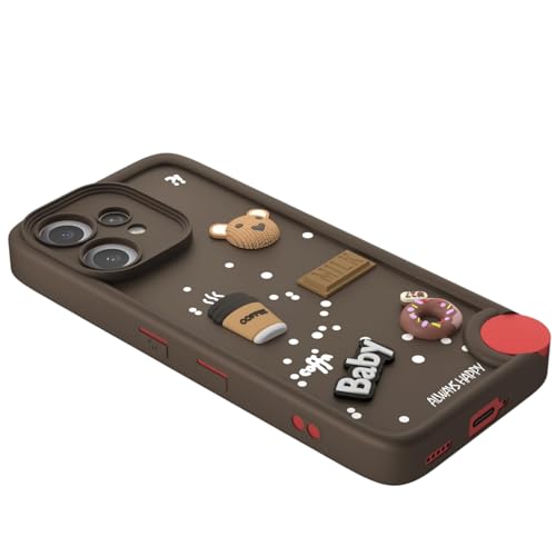 Image of Bintage Ball Bear| Donut| Milk Cake| Baby| Coffee Rubber Case Camera Protection Back Cover Compatible for CMF by Nothing Phone 2 Pro - Brown