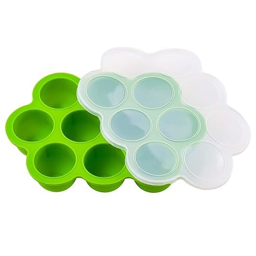 HRIM ENTERPRISE Baby Food Storage Container/Silicone Baby Food Freezer Tray with Lid/Perfect Food Container for Homemade Baby Food,Fruit Puree Vegetables,Breast Milk (Green) (Pack of 1).-picture-13