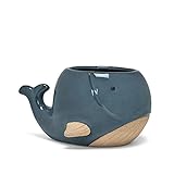 Abbott Collection Stoneware Whale Planter - Large (3" H)