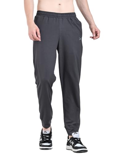 Image of FITINC Soft Cotton Joggers for Men | Regular Fit Summer Jogger for Gym, Running, Walking, Training with Zipper Pockets & Cuffed Ankles for Casual Outings