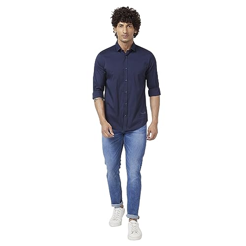 Image of Spykar Men's Regular Fit N /A Full Sleeve Solid Casual Shirts
