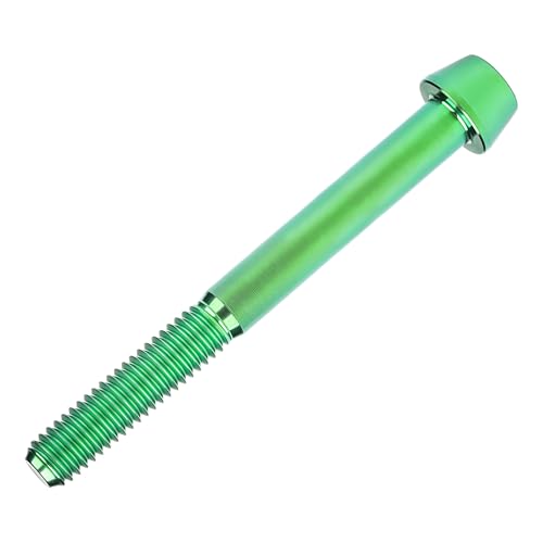 Image of Titanium Ti Bolt M5x9 16 18 20 25 30 35 40 45 50 55 60mm Tapered Head Screws Pack of 4 (M5x60mm, Green)