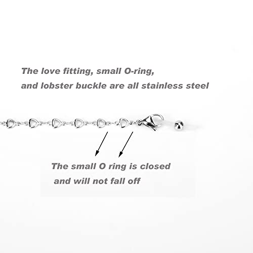 Image of Eyeglass Chain Silver Stainless Steel Handmade Necklace for Reading Glasses Sunglass Beaded Chains for Men Women