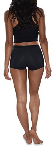 Sexy Basics Women's 6 Pack Buttery-Soft Modern Active Boy Short Boxer Brief Panties (6 Pack- Black/Nude/Charcoal/Navy/White, Large) #TOP2