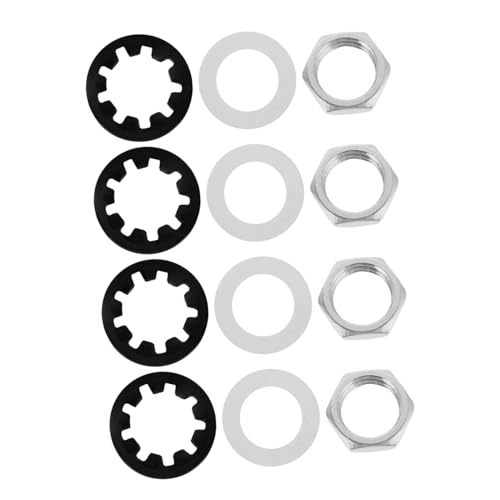 Abaodam 4セットエレキギター用ポテンショメーターナットワッシャー 入力ジャックソケットナット メンテナンス用ギターアクセサリーキット ブラス製