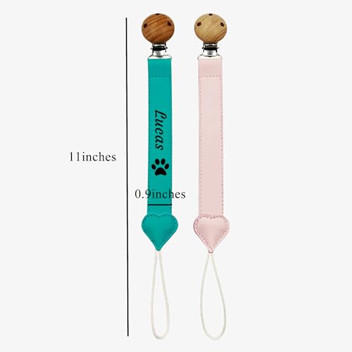 Image of Personalized Pacifier Clips with Name Custom Silicone Beaded Chain Pacifier Holder Stroller Gifts for Baby Boys Girls