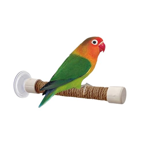 Bird Stands for Parrots, Bird Perch Stand, Cockatiel Toys, Bird Toys for Parakeets, Movable Bird Perch Stand with Suction Cup, Grinding Stick Training Toys for Small and Medium Birds (S)