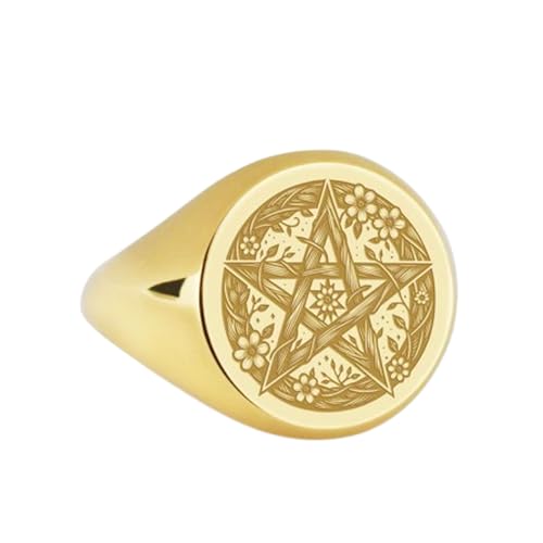 Pentagramme en argent et bague plaquée or à porter au quotidien avec élégance