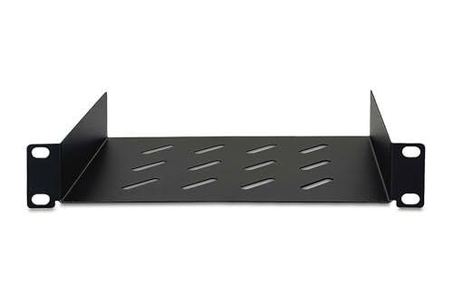 DIGITUS Fachboden - 1HE - 10-Zoll (254 mm) - Für Netzwerk-Schrank - 150 mm Tief - Perforiertes Stahl-Blech - Schwarz – Ansicht 2