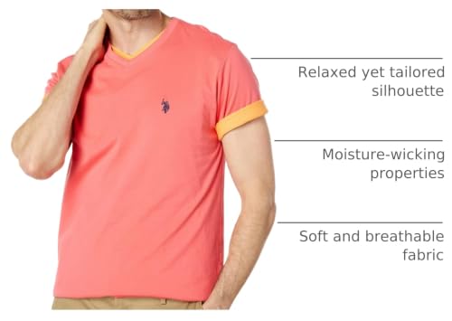 Image of U.S. POLO ASSN. V-Neck Tee Calypso Coral SM